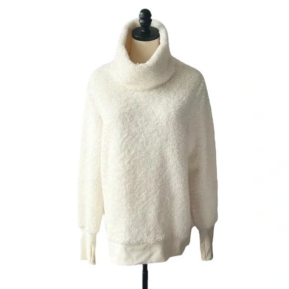 Athleta Nirvana Sherpa Funnel Neck Sweatshirt | LARGE - Picture 2 of 9